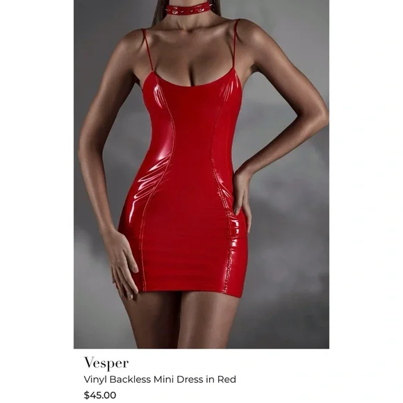 Oh Polly | Dresses | Oh Polly Vesper Red Vinyl Spaghetti Strap Backless Mini Dress | Poshmark Oh Polly | Dresses | Oh Polly Vesper Red Vinyl Spaghetti Strap Backless Mini Dress | Poshmark